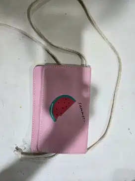 Tas dompet wanita pink gambar semangka