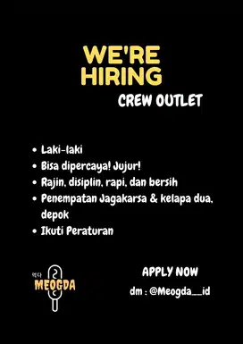 dibutuhkan crew outlet