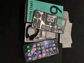 Oppo Reno 6 8/128 fullset original Amoled NFC 100% normal lancar