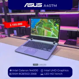Laptop Asus A407M Intel Celeron N4000 RAM 8GB SSD 256GB HD 14inch