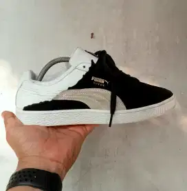 jual sspatu koleksi puma sude black white rare