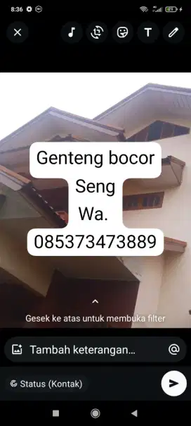 Tukang genteng bocor seng atap rumah lantai dinding merembes pipa