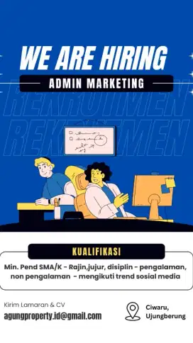 Dicari admin marketing