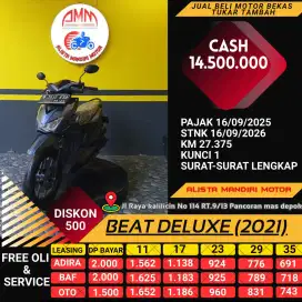 HONDA BEAT DELUXE 2021, B DEPOK. BYR VIA TOKPED, KREDIVO, SHOPEE, CC.