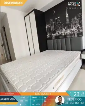 DISEWAKAN APARTEMEN KYO SOCIETY (2 MENIT KE UBAYA) FULL FURNISHED