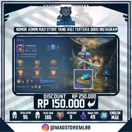 JUAL AKUN MLBB KOLEKTOR TERNAMA 5 | SKIN BAGUS SEMUANYA