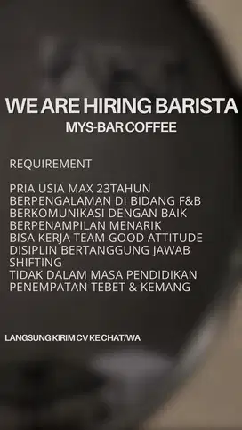 DICARI LOKER BARISTA