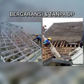 Bongkar atap lama dan pemasangan baja ringan