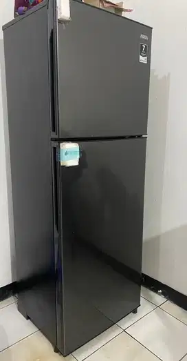 Kulkas Aqua 2 Pintu 225L Turbo Cooling Dark Silver