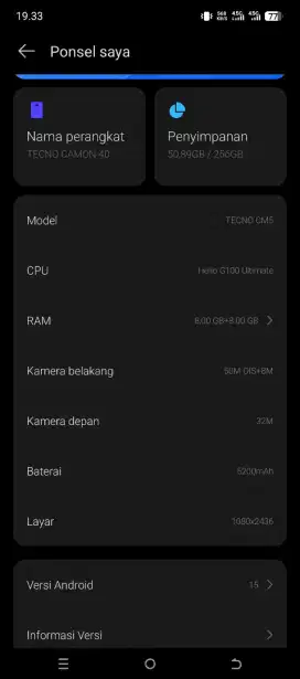 Tecno camon 40 8/256