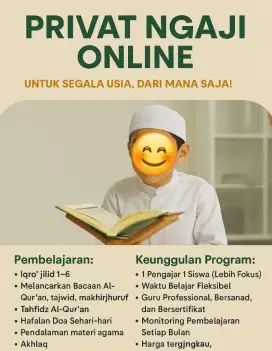 LES NGAJI PRIVAT ONLINE, SEMUA USIA , FLEKSIBEL & NYAMAN