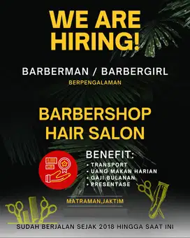 Loker Hairstylist (Pria/Wanita)