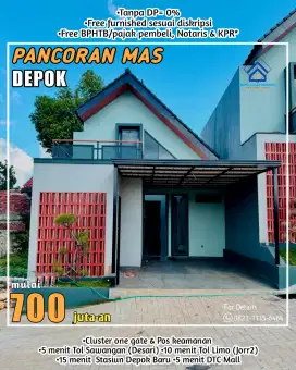 Rumah Furnished Dekat Tol Depok, Mulai 700 Juta