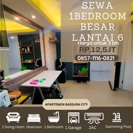 1bedroom besar sewa full furnished /3bln lt 3 apartemen bassura city