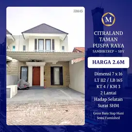 Rumah BARU Citraland Taman Puspa Raya Surabaya Barat Semi Furnished