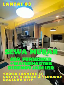 SEWA MURAH 2BR RENOVASI 1BR FURNISHED+WATERHEATER TOWER J BASSURA CITY