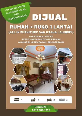 DI JUAL RUMAH dan RUKO 1 LANTAI