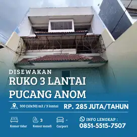 PUCANG ANOM Lebar 10 ‼️ Sewa Ruko 3 Lantai Strategis untuk Usaha