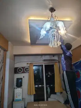 Lampu led strip*plafon*gypsummmm drop cielling