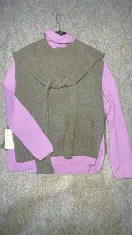 Hoodie Wanita Ungu + Outer Abu Hoodie Cewek