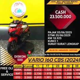 HONDA VARIO 160 CBS 2024, B DEPOK. 2ND GARANSI, ALISTA MANDIRI MTR DPK
