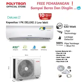 FREE PEMASANGAN! AC POLYTRON 1 PK - Deluxe 2 PAV-09VH Turbo Cool R32
