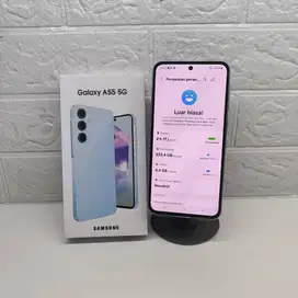 LENGKAP MULUS SAMSUNG GALAXY A55 8/256 ICE BLUE NO MINUS SEPERTI BARU