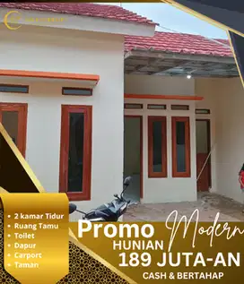 Rumah murah 2 kamar siap huni 10 menit dari Stasiun KRL hanyan 189 jt