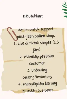 Admin support online shop