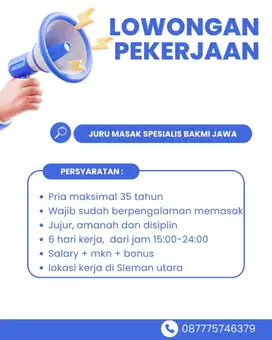 Dicari juru masak bakmi jawa