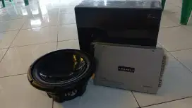 Paket audio mobil embassy,subwoofer double magnet,harga siap pasang