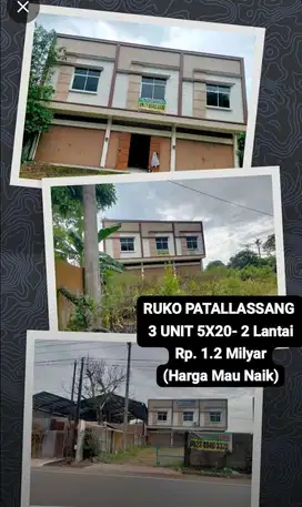 Murah.Ruko Pattalassang 3 Unit 5X20-2 Lantai Dekat dr Makassar