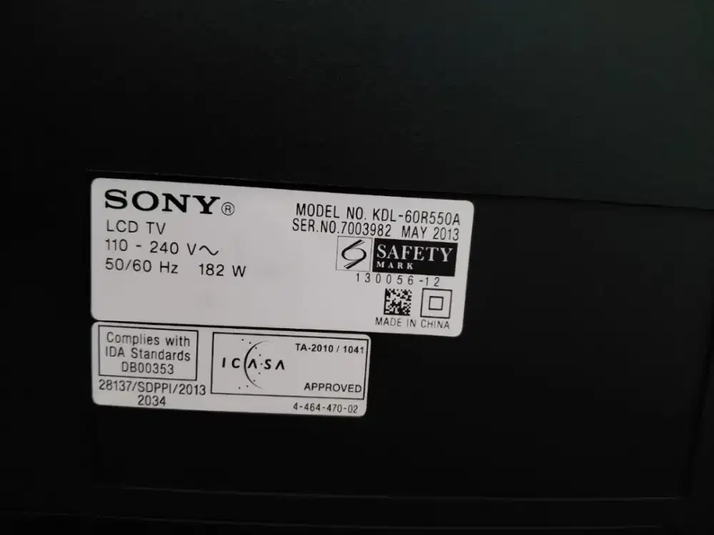 TV BEKAS BERKUALITAS SONY BRAVIA 60