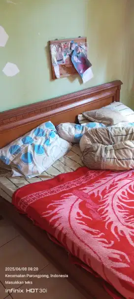 Tempat tidur asli kayu jati