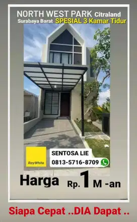 1 M-an Rumah North West Park Citraland Surabaya SPESIAL 3 K.Tidur