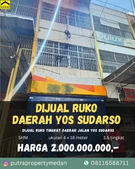 DIJUAL DAN DISEWAKAN RUKO STRATEGIS DAERAH YOS SUDARSO