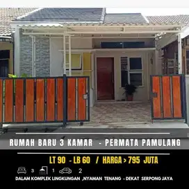 DIJUAL RUMAH MINIMALIS SIAP HUNI DI PERMATA PAMULANG LOKASI STRATEGIS