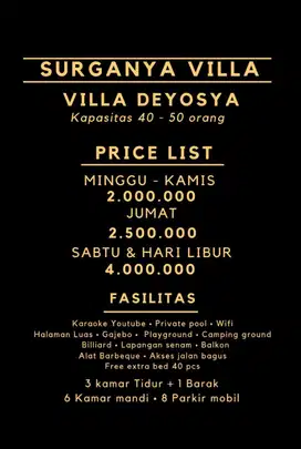 VILLA DEYOSYA basseller di cisarua puncak bogor dgn udara yg dingin