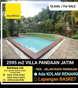 Dijual 2595 m2 Rumah Villa Pandaan JATIM Nol Jalan Raya - Private Pool