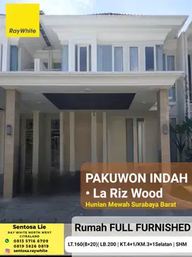 Dijual Rumah Pakuwon Indah La Riz Wood dekat Graha Family, Citraland