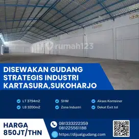 DiSewa gudang lokasi Kartasura luas 3794m BU!