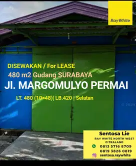 Disewakan 480 m2 Gudang Margomulyo Permai Surabaya - Listrik 6600 W
