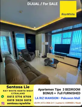 Apartemen La Riz Mansion Pakuwon Mall 3 BR Full Furnish PRIVATE LIFT