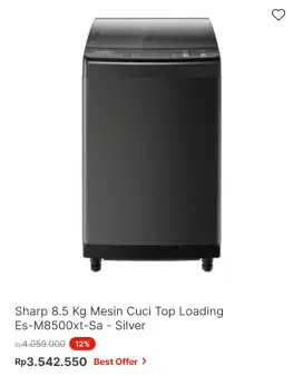 SHARP WM TOP LOADING 8.5 KG