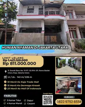 jual murah rumah 2 lantai melalui lelang negara