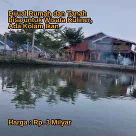 Villa  Murah dengan Kolam Ikan dan Halaman yang luas Lokasi Strategis