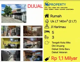 Rumah Jl Harimau dkt anuang dan veteran. tengah kota