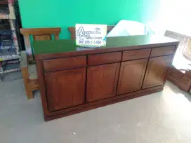Bufet minimalis kabinet ready siap kirim full kayu jati