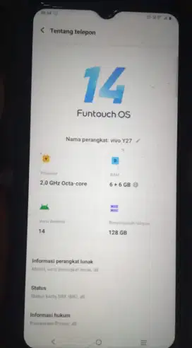Vivo Y27 4G Ram 6/128 Second