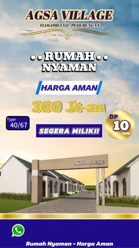 HUNIAN MURAH DP 10 JUTA SAJA UNTUK 5 UNIT PERTAMA